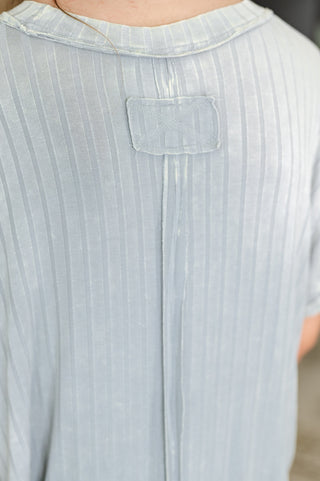 Lived-In Mineral Wash Top in Light Grey