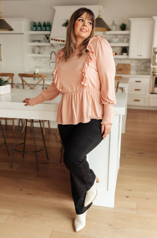 Long sleeve Ruffle front blouse