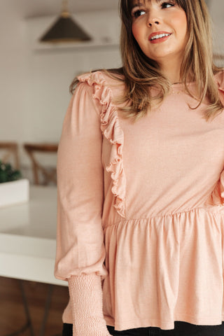Long sleeve Ruffle front blouse