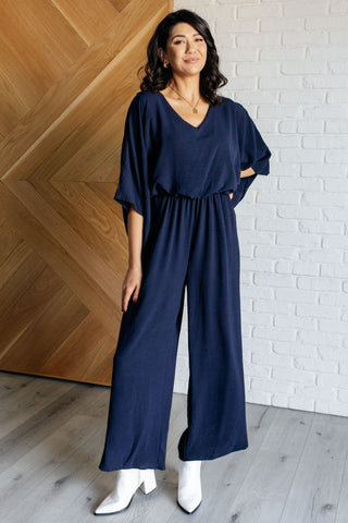Deep Blue Wide Leg Jumpsuit