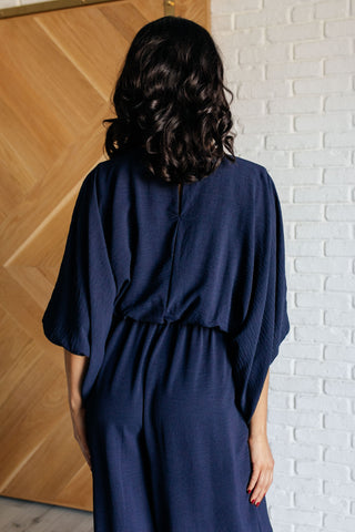 Deep Blue Wide Leg Jumpsuit