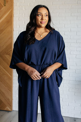 Deep Blue Wide Leg Jumpsuit