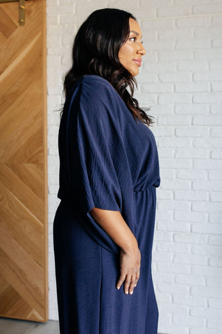 Deep Blue Wide Leg Jumpsuit