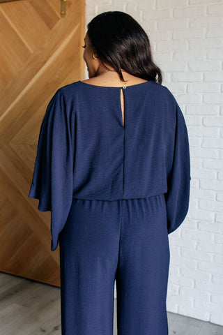 Deep Blue Wide Leg Jumpsuit