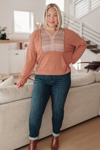 Boho Drift Mixed Print Hoodie