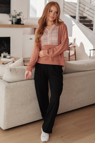 Boho Drift Mixed Print Hoodie