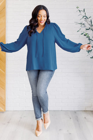 Keyhole Tie Detail Blouse