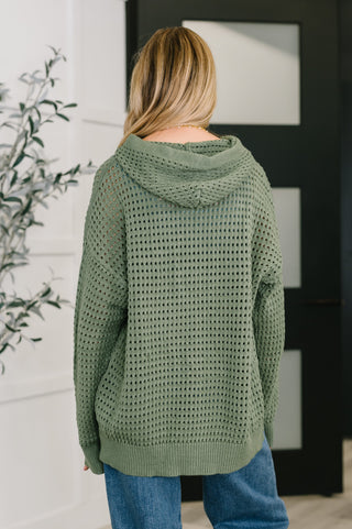 Cozy Open-Weave Popover Hoodie