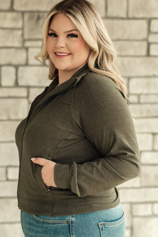 Lived-In Soft Zip Jacket in Olive