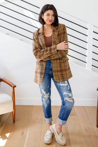 World Traveler Plaid Blazer