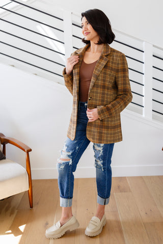 World Traveler Plaid Blazer