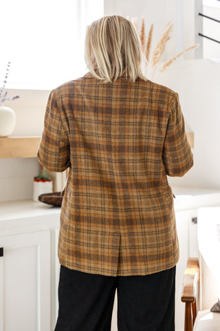 World Traveler Plaid Blazer