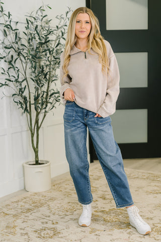 The Weekend Half Zip Pullover in Ash Mocha