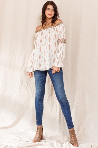 Geo Printed Knit Top