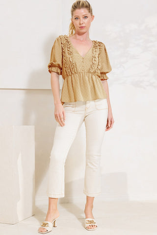 Dot Solid Woven Top