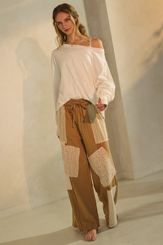Patchwork Wide Leg Pants