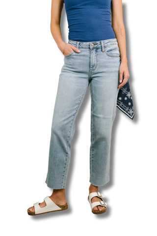 Judy Blue Mid Rise Ankle Straight w Bandana Loop