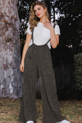 Striped Wide Leg Suspender