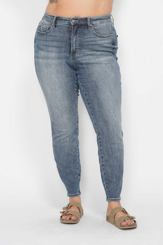 Judy Blue High Waisted Tummy Control Hem Destroy Skinny Jeans