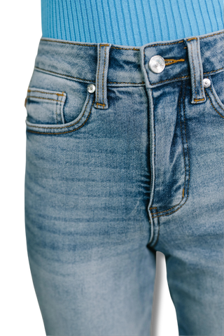 Carla High Waist Ankle Straight Jean in Break Through Blue