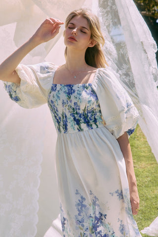 Floral Border Printed Maxi Dress