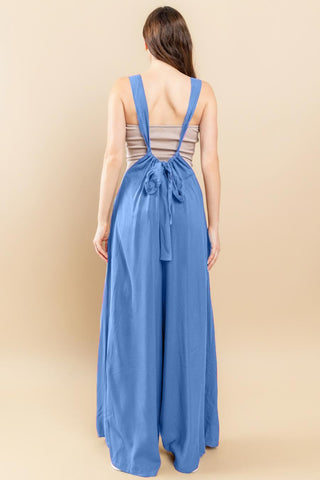 Solid Wide Leg Suspender