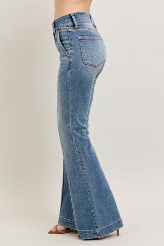 High Waisted Trouser Flare Jeans