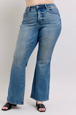 Judy Blue Midrise Tummy Control Vintage Wash Flare Jeans
