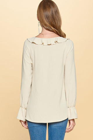 Ruffle Detailed Woven Loose Fit Top