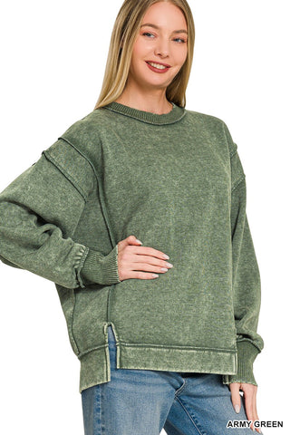 Sweatshirt Acid Wash Exp Seam Fleece