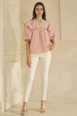 Striped Smocked Top