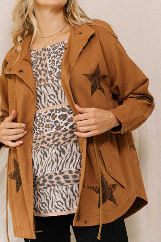 Jacket IJ14074 Washed Star Print Utilitarian