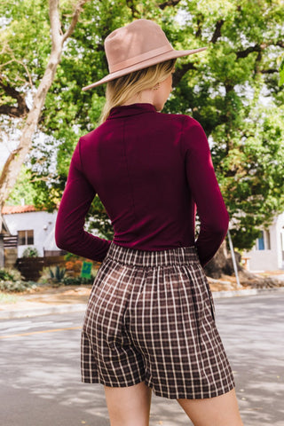 Plaid Pleated Shorts