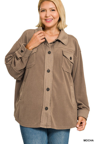 Shacket Oversized Basic Fleece