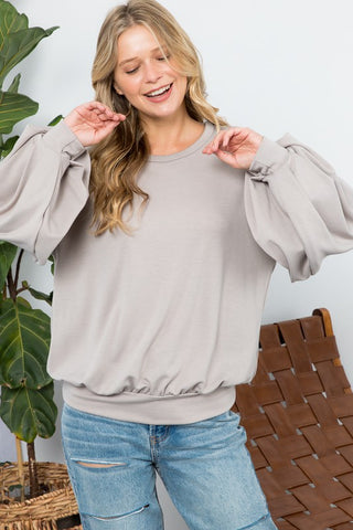 PLUS BIG PUFFY SLEEVES SWEATSHIRT