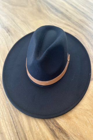 The Panama Flat-Brim Hat with Grosgrain Band