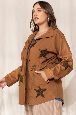 Jacket IJ14074 Washed Star Print Utilitarian