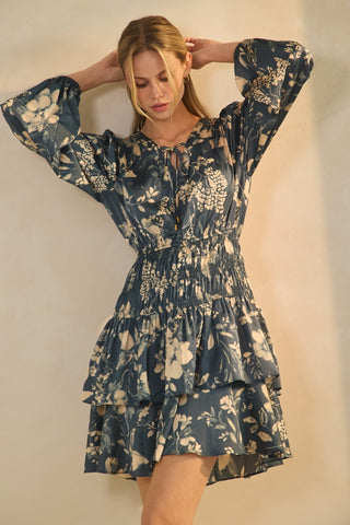 Floral Printed Peplum Dress