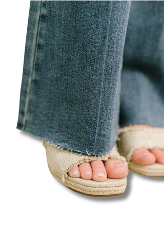 Judy Blue Mid Rise Flare Jean with Front Flap Pockets