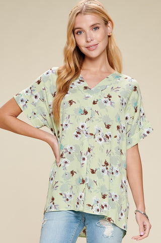 Blouse T64143 Floral Print Woven Top