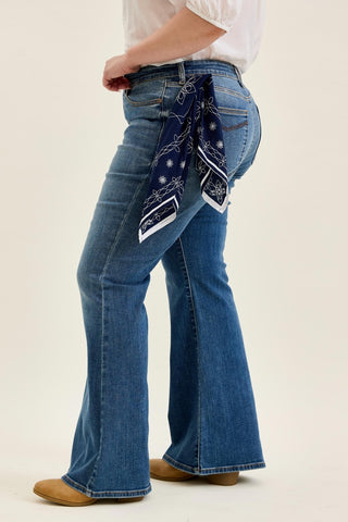 Judy Blue Mid Rise Jaqueline Flare Jeans