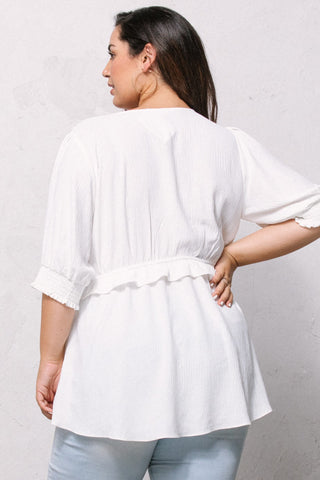 Solid Button Down Blouse