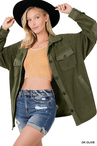 Shacket Oversized Basic Fleece