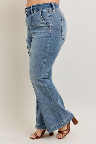 High Waisted Trouser Flare Jeans