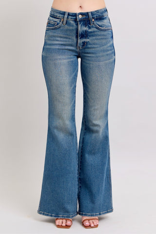 Judy Blue Midrise Tummy Control Vintage Wash Flare Jeans