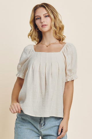 Solid Cotton Gauze Blouse