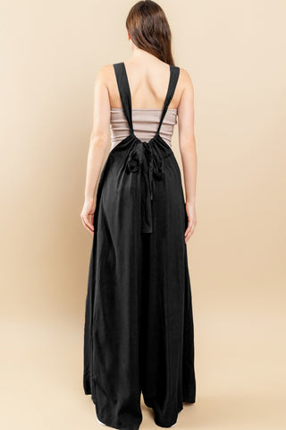Solid Wide Leg Suspender