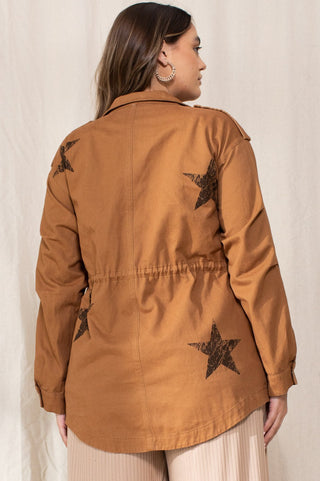 Jacket IJ14074 Washed Star Print Utilitarian