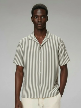Hawk's Bay Men's Camp Collar-Cuban Collar Cabana Shirt