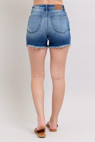 Judy Blue High Waisted V Front Shorts with Shield Pockets